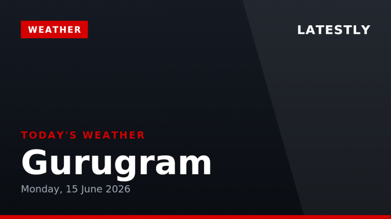 Gurugram Weather Forecast &amp; Update for Today, Monday, 15 June 2026: Expect Drizzle and a High of 38&deg;C
