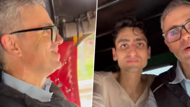 Omar Abdullah Arrives by Auto Rickshaw for J&K Statehood Protest in Delhi, Shares Videos