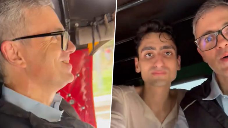 Omar Abdullah Arrives by Auto Rickshaw for J&amp;K Statehood Protest in Delhi, Shares Videos