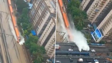 Vande Bharat Viral Video: Clip Shows Express Gliding Through Waterlogged Tracks in Mumbai Rains, Sparks Mixed Reaction