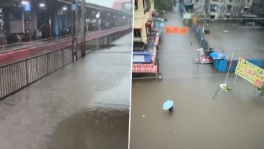 Mumbai Rains: Nalasopara Railway Tracks Submerged, Waterlogging Cripples Transport Across MMR (Watch Video)