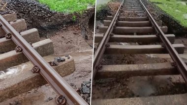 Landslides Shut Mumbai-Pune Highway and Expressway; Karjat-Khopoli Train Services Suspended After Ballast Washout (Watch)