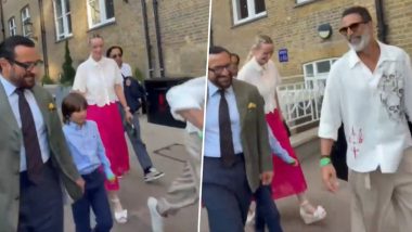 Akshay Kumar Trips Near Lord&rsquo;s Cricket Ground; Saif Ali Khan and Taimur&rsquo;s Priceless Reaction Steals the Show (Watch Video)
