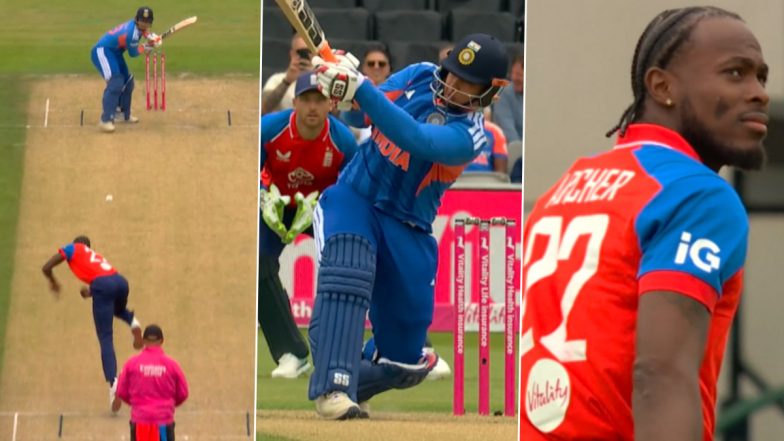 Vaibhav Sooryavanshi Hits Maiden International Six Off RR Teammate Jofra Archer During IND vs ENG 2nd T20I 2026 (Watch Video)