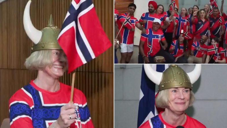 Viral 'Viking Fever' Grips New Delhi as Norway&rsquo;s Ambassador May-Elin Stener Celebrates Historic FIFA World Cup 2026 Run (Watch Video)