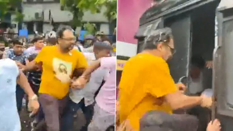 Eggs Hurled, 'Chor' Slogans Raised as Ex-TMC MLA’s Son Tirthankar Ghosh Arrested in West Bengal (Watch)