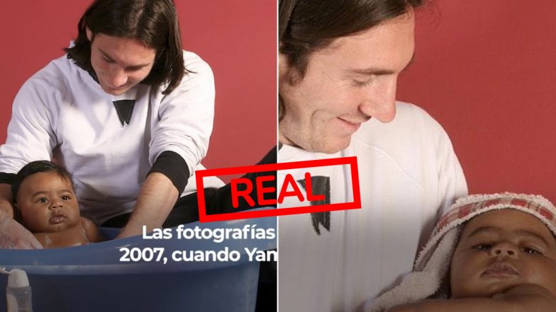 Fact Check: Is the Viral Photo of Lionel Messi Bathing Baby Lamine Yamal Real or AI-Generated?