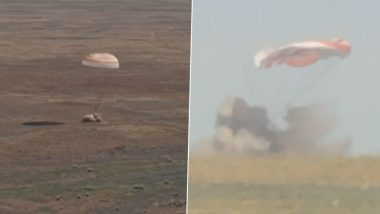'Welcome Home': US-Russian Crew Lands Safely in Kazakhstan Aboard Soyuz MS-28 After 241-Day ISS Mission (Watch)