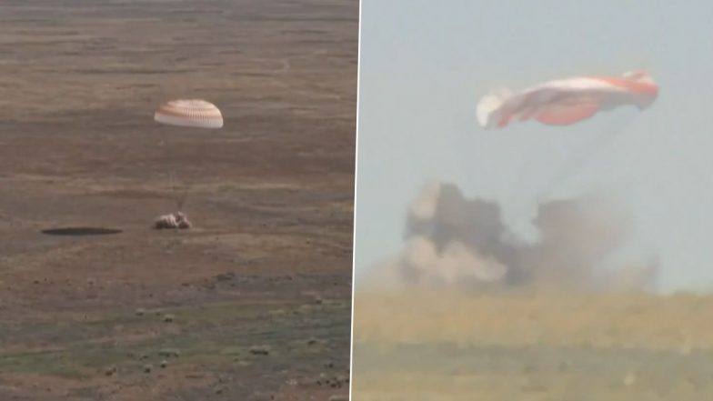 'Welcome Home': US-Russian Crew Lands Safely in Kazakhstan Aboard Soyuz MS-28 After 241-Day ISS Mission (Watch)