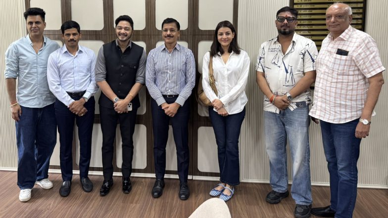 ‘The India Story’: Kajal Aggarwal, Shreyas Talpade and Director Chettan DK Meet FDA Commissioner Tukaram Mundhe Ahead of Film Release (See Pics)
