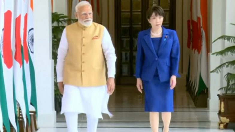 PM Narendra Modi Holds Bilateral-Level Talks With Japanese Counterpart Sanae Takaichi at Hyderabad House (Watch Video)