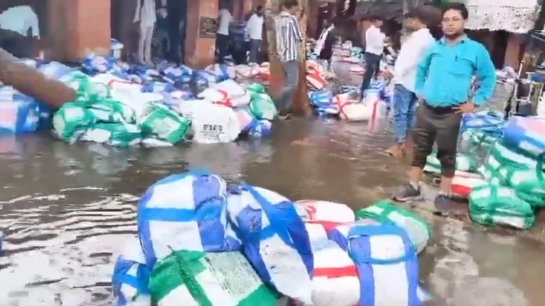 Bihar Board Question Papers, Answer Sheets Found Floating in Rainwater in Buxar Ahead of Exams (Watch Video)