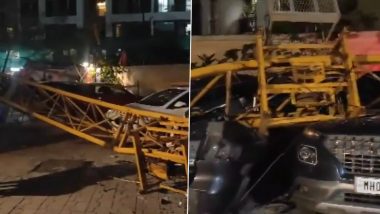 Mira Road Crane Collapse: 1 Dead As Construction Crane Crashes Into JP North Society Near Mumbai (Video)