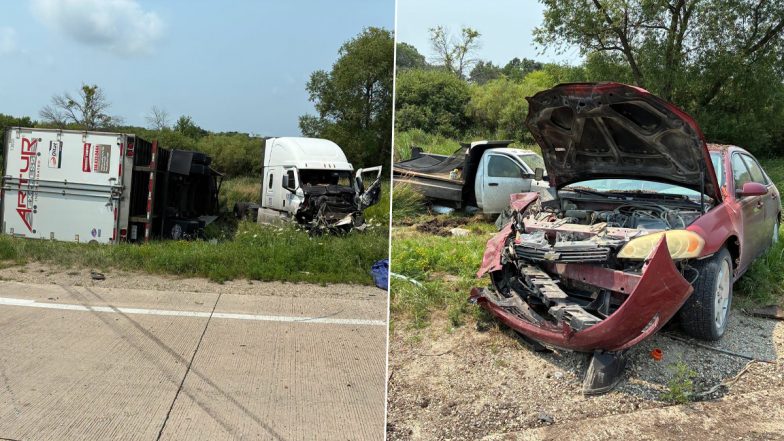 Iowa Accident Video: Dashcam Captures Pickup Truck Violently Crashing Into Tractor-Trailer After Driver Runs Stop Sign