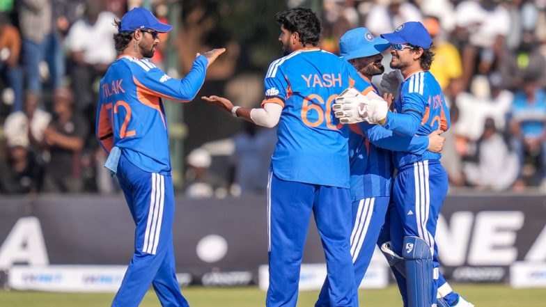 India Beat Zimbabwe by 90 Runs in IND vs ZIM 2nd T20I; Ishan Kishan, Tilak Varma and Bowlers Shine As Men in Blue Seal Series