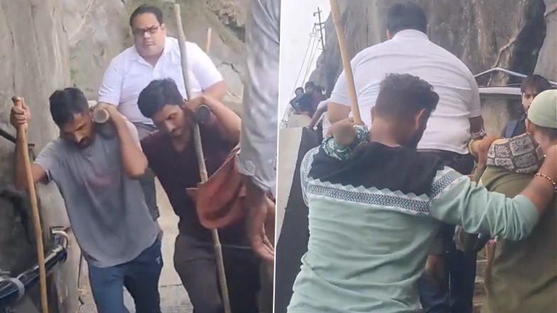 Mount Girnar Viral Video Sparks Online Debate Over Pilgrims Being Carried in Palanquins
