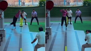 social-viral-Anaya Bangar Takes Gully Cricket Challenge, Video Goes Viral