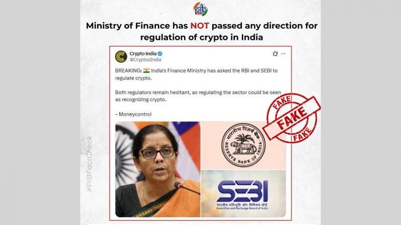 Has India's Ministry of Finance Asked RBI and SEBI to Regulate Crypto? Fact Check Calls Claim Misleading