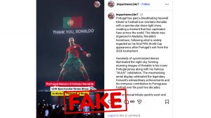 Was Cristiano Ronaldo Honoured With a Drone Show in Portugal? Fact Check Calls Claim Fake.