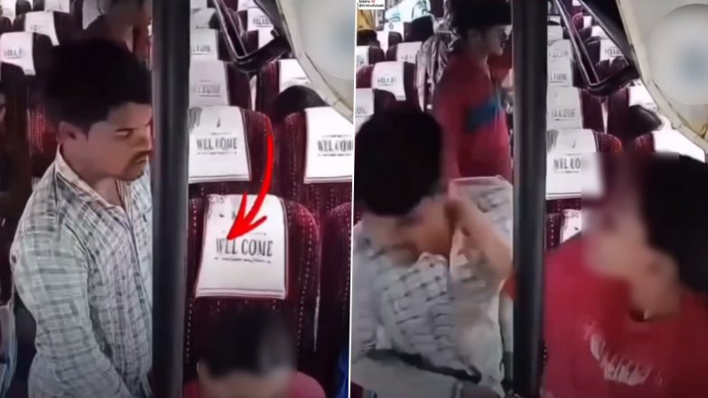 Sagar Bus Viral Video: Man Tries To Expose Private Parts in Front of Women, Gets Slapped