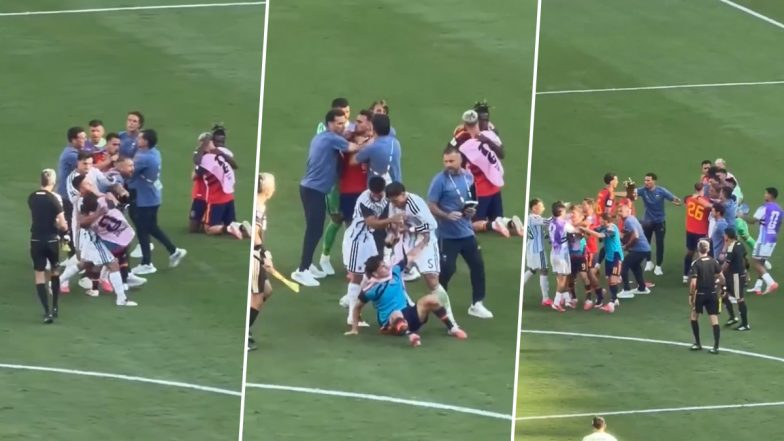 Viral Video Shows Players Fighting After Argentina vs Spain FIFA World Cup 2026 Final