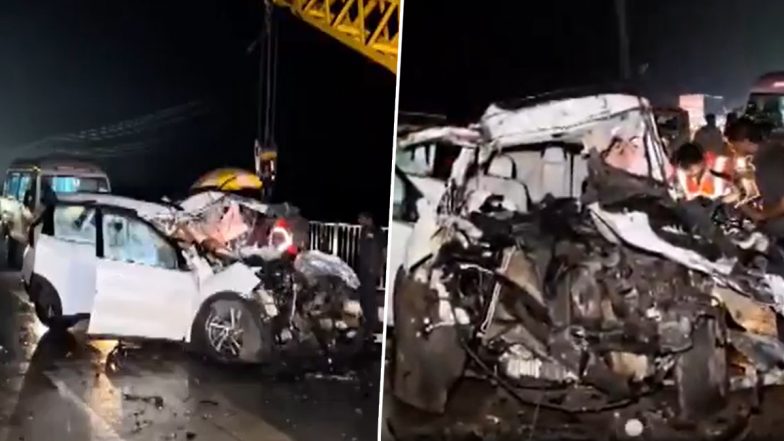 Birthday Party Ends in Tragedy: 5 Family Members Killed as SUV Rams Truck in MP's Maihar (Watch Video)