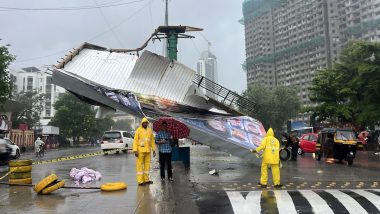 Thane Hoarding Collapse: Hoarding Collapse Disrupts Traffic on Pokhran 2 Amid Heavy Rain
