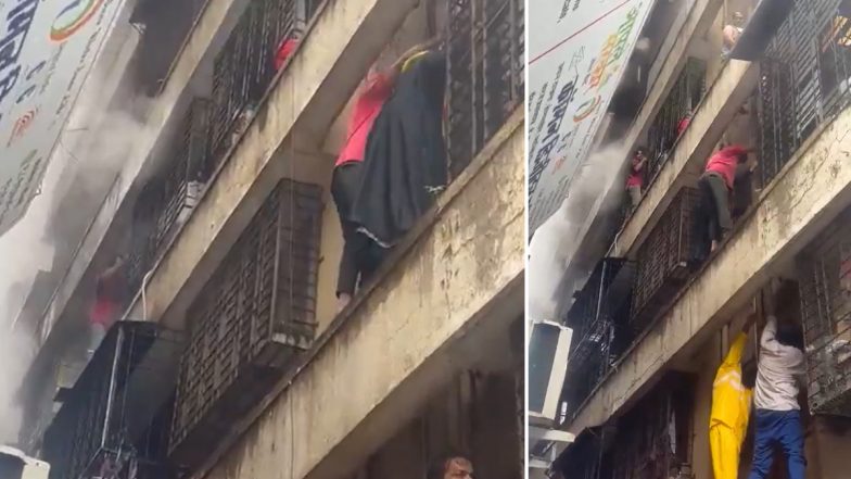 Andheri West Fire: Video Shows Residents Jumping From Building As Massive Blaze Engulfs Mumbai SRA Complex