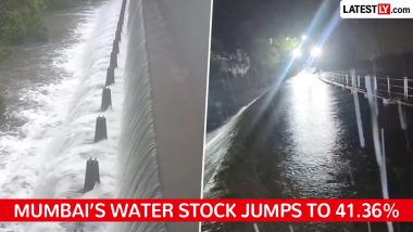 Mumbai Water Levels Rise to 41% After Heavy Rain, Vihar and Tulsi Lakes Overflow (Watch Videos)