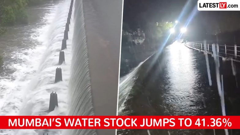 Mumbai Water Levels Rise to 41% After Heavy Rain, Vihar and Tulsi Lakes Overflow (Watch Videos)