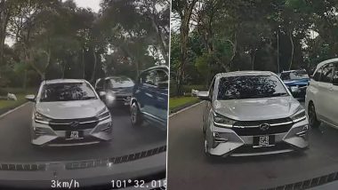 Viral Video: Queue Jumper in Shah Alam Forced To Stop After Shortcut in Opposite Lane Backfires