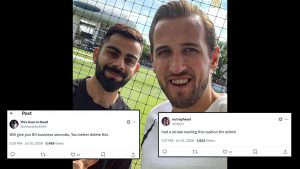 social-viral-RCB Trolled for Sharing Virat Kohli, Harry Kane's Pic Ahead of England vs Argentina FIFA World Cup 2026 Semi-Final
