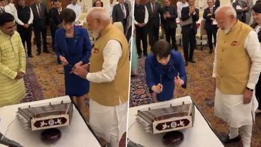 Japan PM Sanae Takaichi Experiences Indian Culture, Tries Playing Santoor Musical Instrument (Watch)