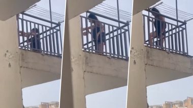 Viral Video Shows Woman Threatening To Jump off Greater Noida Balcony After Dispute Over &lsquo;Lock Upp&rsquo;