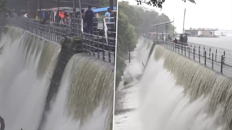 Mumbai Rains: Powai Lake Overflows as Heavy Rainfall Lashes City (Watch Video)