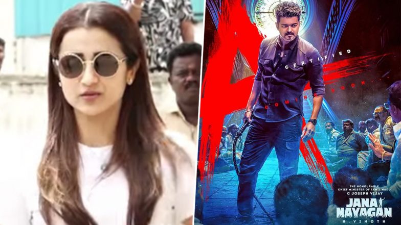 Trisha Krishnan Watches Vijay’s ‘Jana Nayagan’ FDFS With Mother Uma Krishnan Amid Affair Rumours (Watch Video)
