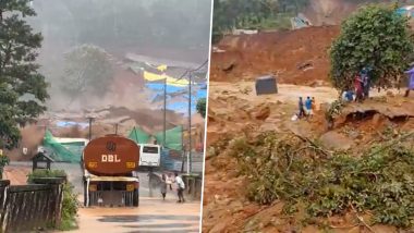 Wayanad Landslide: 5 Injured After Heavy Rains Trigger Hill Collapse at Tunnel Project Site (Watch Videos)