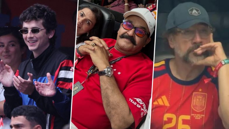 FIFA World Cup 2026: Timothee Chalamet, Javier Bardem and Mohanlal Add Star Power to Spain vs France Semi-Final Match (See Pics)