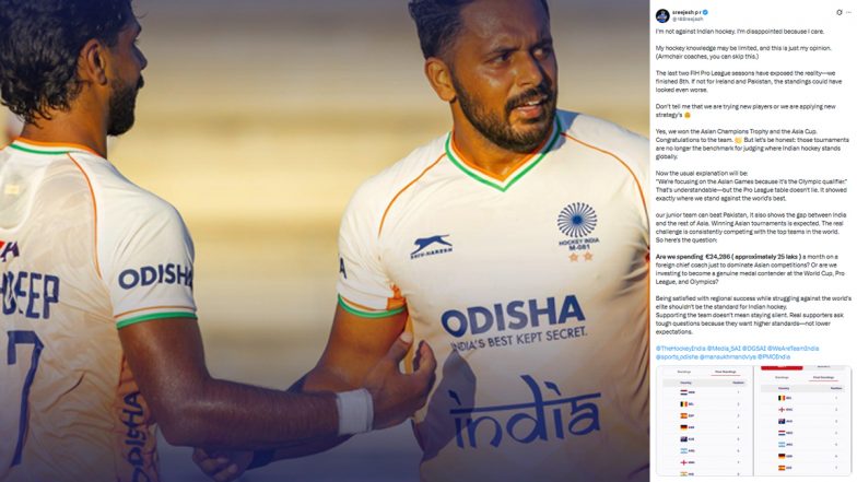 Sreejesh Questions Investment in Foreign Coach After India’s Dismal FIH Hockey Pro League 2025–26 Season