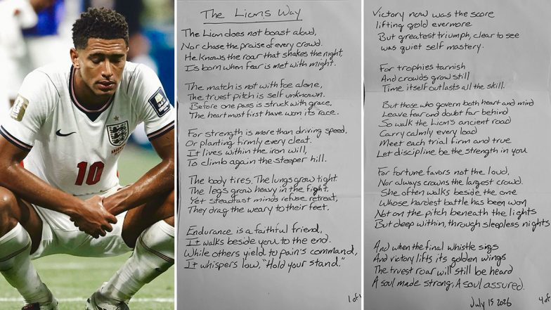 Jude Bellingham's Emotional Note Goes Viral After England's FIFA World Cup 2026 Exit
