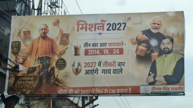 &lsquo;3 Times the Tea Seller, the Cow Protector in 27&rsquo; Posters Appear in Varanasi Ahead of UP Assembly Elections 2027