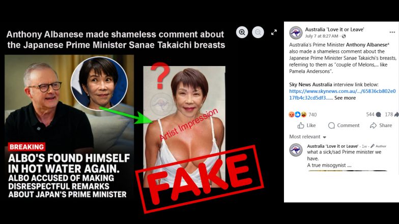 Did Anthony Albanese Compare Japanese PM Sanae Takaichi&rsquo;s Breasts to Pamela Anderson&rsquo;s?