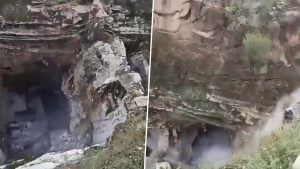social-viral-Viral Video: Massive Ground Collapse Swallows Dozen Marble Mines in Rajasthan’s Makrana After Heavy Rain