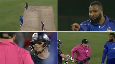Kieron Pollard Hurls Ball at Steve Smith, Sparks Heated Exchange During MINY vs WF MLC 2026 Eliminator (Watch Video)