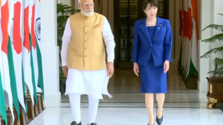 World News | PM Modi Holds Bilateral-level Talks with Japanese Counterpart Sanae Takaichi at Hyderabad House