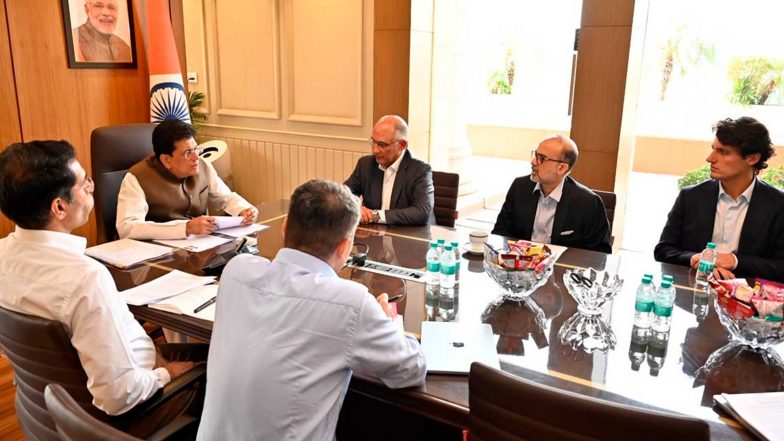 Business News | Piyush Goyal Meets MKS PAMP CEO, Explores Deeper Engagement in Global Precious Metals Ecosystem