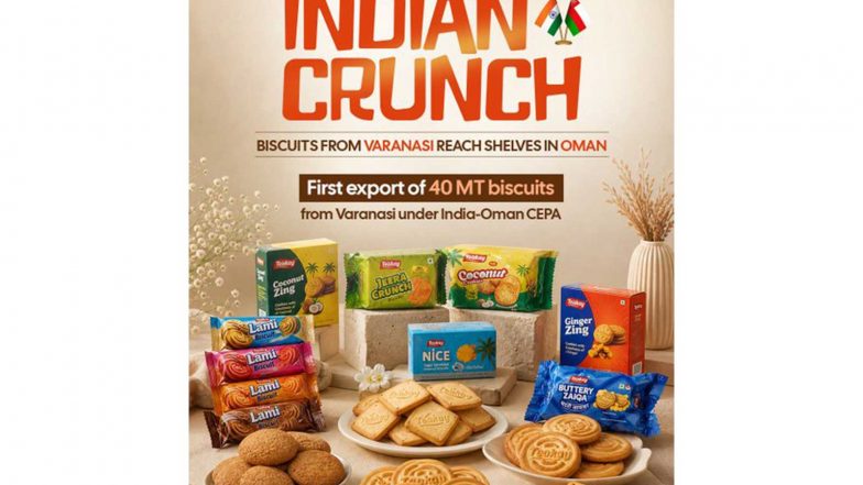 Business News | First Shipment of Varanasi-made Biscuits Exported to Oman Under India-Oman CEPA: Piyush Goyal