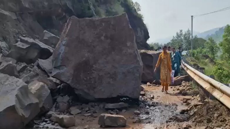 India News | J-K: Ramnagar-Udhampur Road Blocked After Landslide Near Kaugha; Debris Clearance Underway