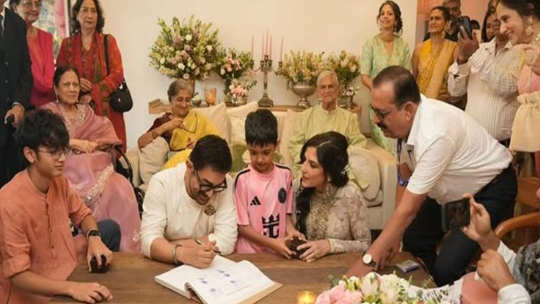 Entertainment News | Aamir Khan, Gauri Spratt Are Now Married; Check out Inside Wedding Pics