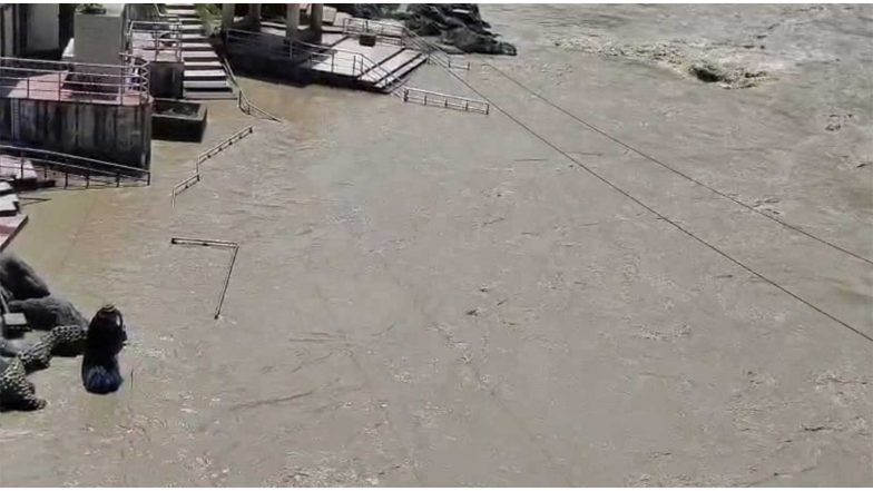 India News | Uttarakhand: Heavy Rainfall in Upper Garhwal Submerges Namami Ghat in Rudraprayag